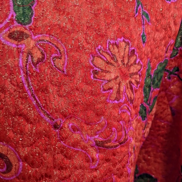 Vintage Rikki Freeman for Teri Jon Silk Metallic Floral Blazer - Picture 8 of 8